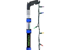 EVERSPROUT 7-to-18 Foot Utility Hook with Extension Pole (25 Foot Reach) | Installing and Hanging Christmas/String Lights, Birdfeeders, Reaching High Places | Lightweight, Telescoping Extension Pole
