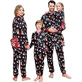 Matching Family Christmas Onesie Pajamas, Buffalo Plaid One-Piece Sleepwear Holiday Loungewear w Zipper