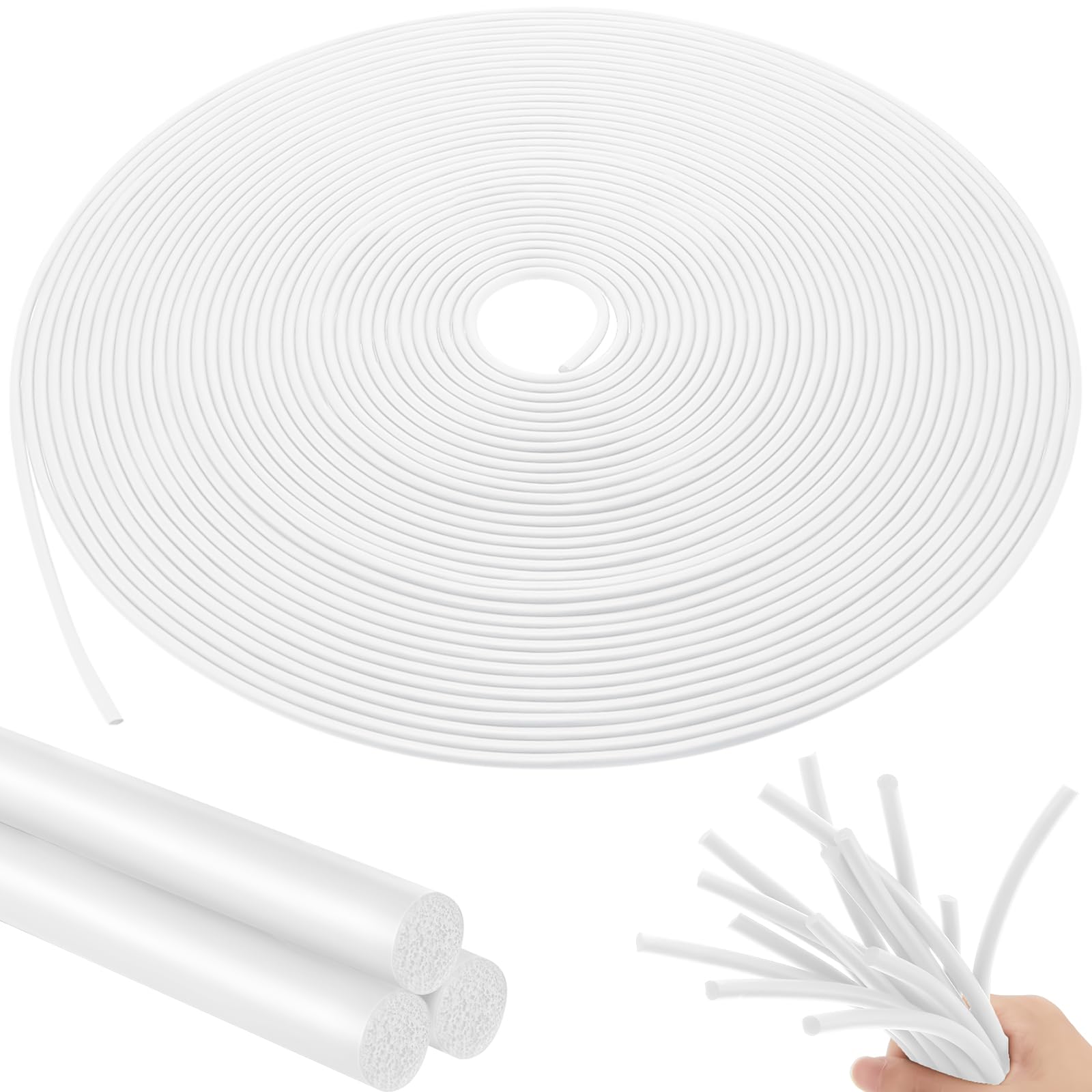 Photo 1 of Frienda Backer Rod Foam Rubber Caulk Saver Concrete Expansion Joint Filler Weather Strip Seal for Gaps and Joints (White,1/8 Inch X 100 ft)