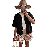 Women's Cardigans Shirt Short Sleeve Button Down Sweater Crop Top Y2k Fashion Knitted Shirt Top Streewear