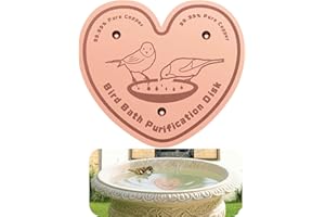 Uni-J 99.99% Pure Copper Bird Bath Purification Disk, Copper Disc inhibiting Algae buildup - Fits All Outdoor Bird Bath Bowls - 1Pcs Heart Shape