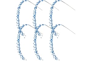 KUNJOCY Glitter Christmas Picks Sprays Set of 6 Artificial Glitter Berry Stems Decorative Twigs Glittered Berry Picks for Xmas Tree Filler Branches Wreaths Garlands Craft Supplies Home Decor (6, Blue)