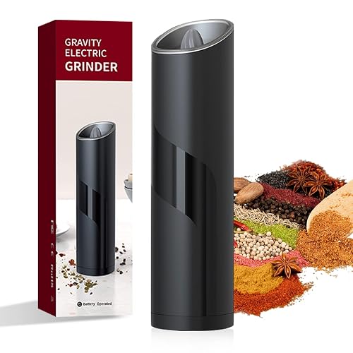 Gravity Electric Salt and Pepper Grinder, Battery Operated Automatic ...