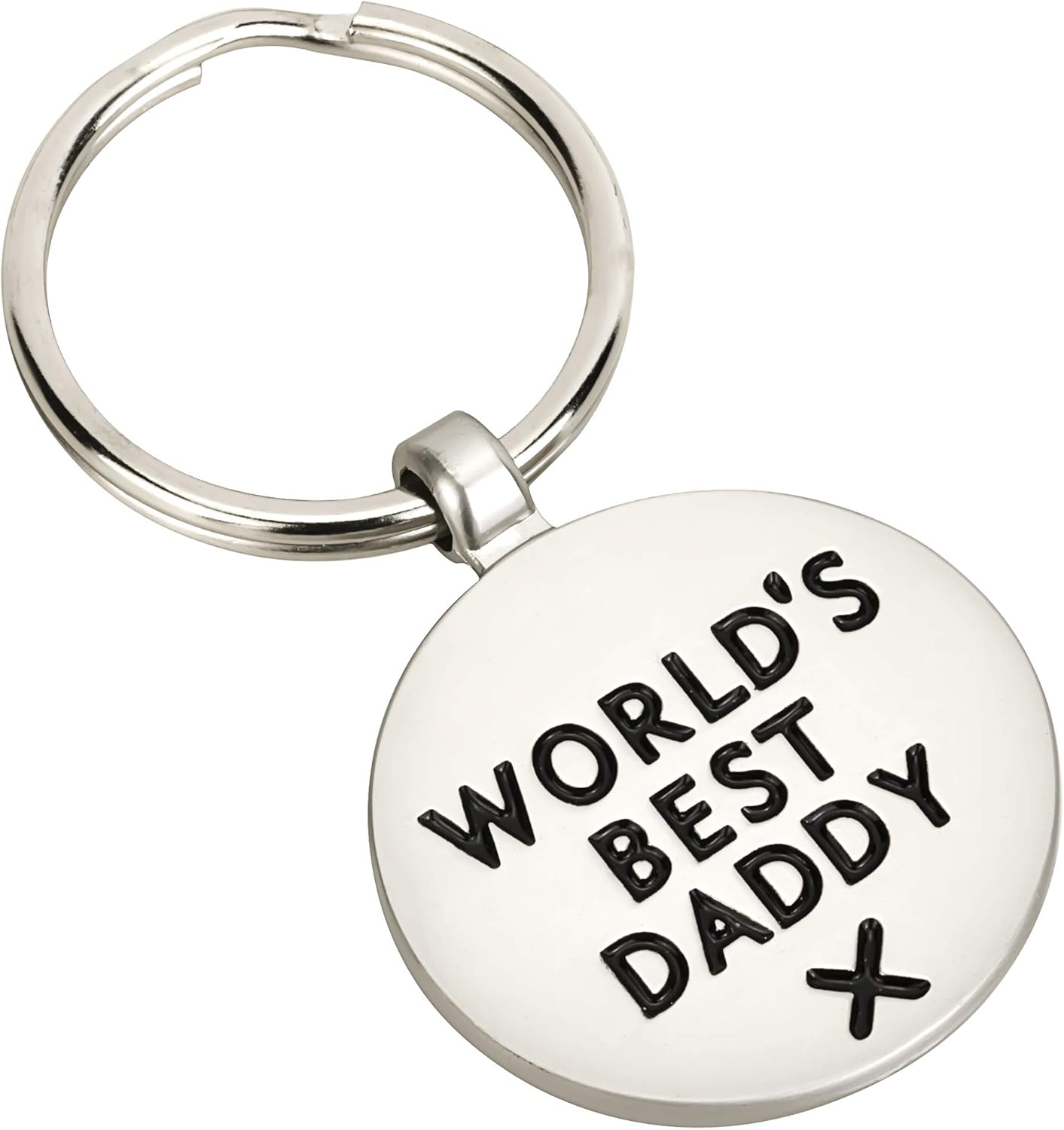 Mummy & Daddy Cute Keyring Set - World's Best Mummy & World's Best Daddy Metal keyrings in Gift Pouches, Silver - Image 3