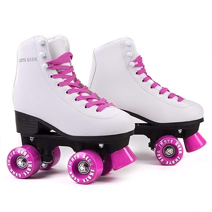 cal 7 soft boot roller skate retro fashion high top design in faux leather for indoor & outdoor