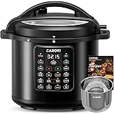 CARORI 1200W 12-in-1 Electric Pressure Cooker 8Qt, Stainless Steel Pressure Cooker, Slow Cook Rice Cooker Steamer Sauté, Yogu