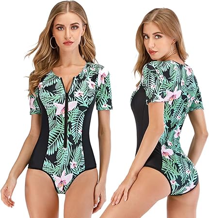 ladies swimwear with short sleeves