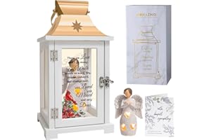 HOMAZING Bereavement Angel Memorial Lantern - Unique Cardinal Memorial Lantern for Loss of Loved One, Funeral & Sympathy Gifts, Rememberance Gifts for Loss of Father Mother