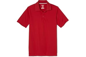French Toast boys Short Sleeve Moisture Wicking Stretch Sport Shirt, School Uniforms for Kids and Teens Polo Shirt, Red, Small US