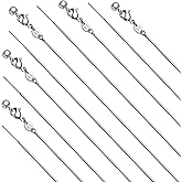 Crisjanggo 10 Pcs Adjustable Stainless Steel Chain Bulk 20 Inch Dainty Snake Necklace Chains with Lobster Clasps for Jewelry Making