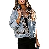 SOMTHRON Women's Distressed Denim Jeans Outfits Coat Spring Fall Ripped Jeans Outerwear Denim Jacket