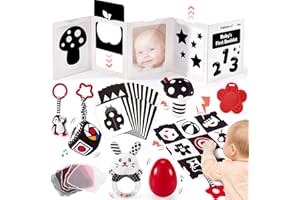 hahaland 30 in 1 Black and White Baby Toys 0 3 6 Months, High Contrast Baby Newborn Toys 0-6 Months, Tummy Time Mirror Toys S