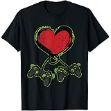 Video Gamer Heart Controller Valentine's Day Shirt Kids