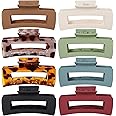 Mandydov 8 Pcs Large Hair Claw Clips 4.1" Non-slip Big Square Matte Hair Claw Clips Leopard Print for Women, Strong Hold Banana Clips for Thick Thin Hair