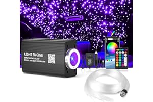 Starlight Headliner Kit,16 Million Colors & 23 Dynamic Modes, Sound Control, Twinkle Effects, 550 pcs*0.03in* 9.8ft Fiber Opt