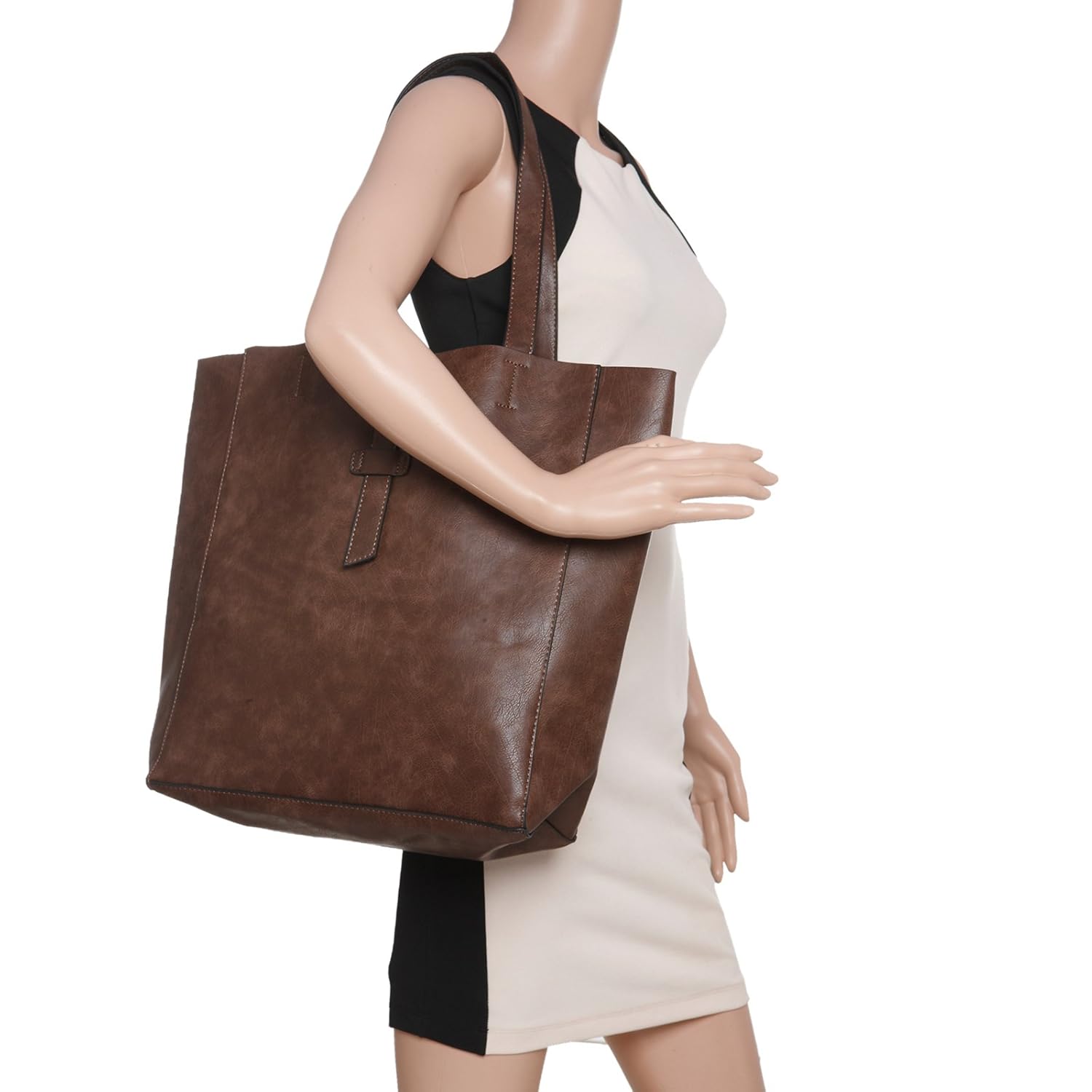 fur jaden brown tote handbag for women with sling bag combo