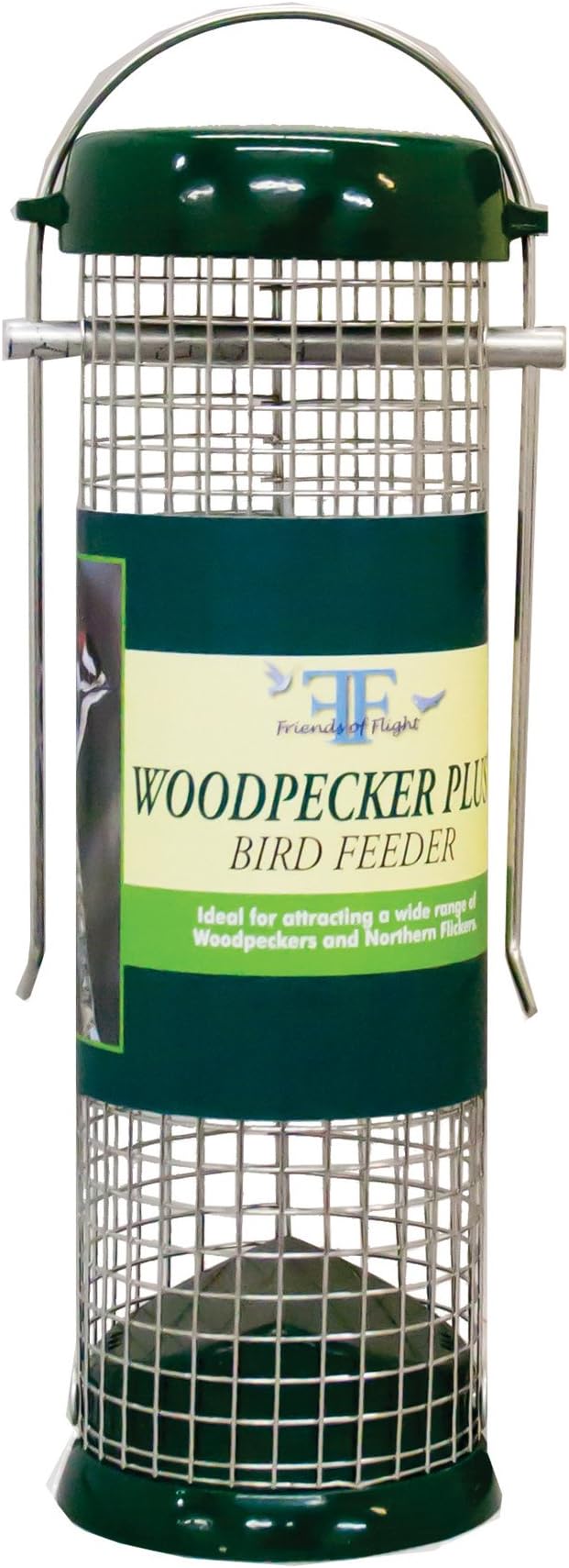 Friends Of Flight Sidekick WP9G Woodpecker Plus Bird Feeder, Green, 9-Inch