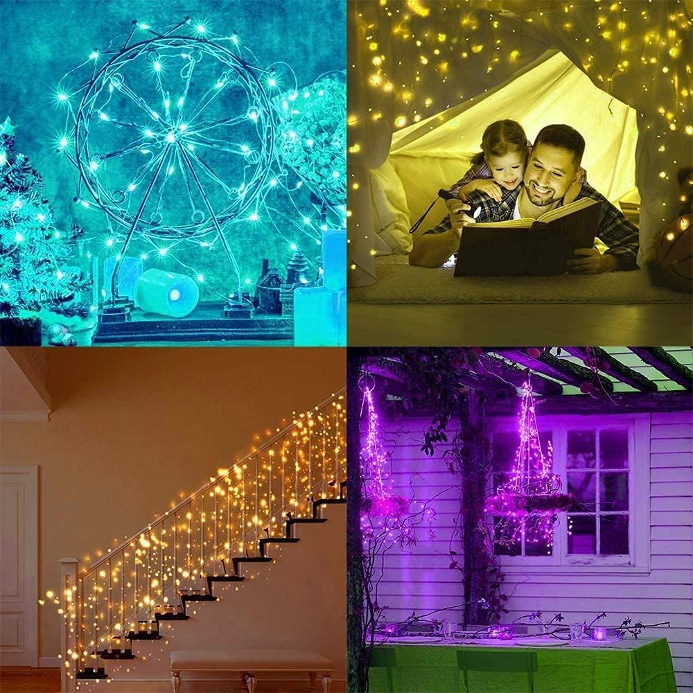 Ollny Fairy Lights Color Changing 200 LED 66 FT RGB Copper Wire multicolor Fairy Lights USB Powered with 10 Colors 64 Functions Remote&Timer String Lights for Indoor Outdoor Decoration Party Christmas: Home Improvement