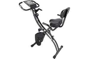 FITNATION Echelon Flex Express Folding Exercise Bike: Magnetic, Foldable, Upright/Recumbent, Multi-Level Resistance, Arm Resistance Band, and LCD Display