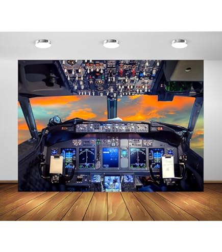 Laundry Room Decor Airplane Cockpit Backdrop 8x6ft - Boeing Jet Cabin ...
