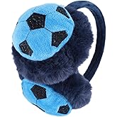 ITODA Furry Soccer Earmuffs for Winter Plush Warm Ear Warmer Outdoor Padded Cold Weather Adjustable Ear Muff Boys Child Cover