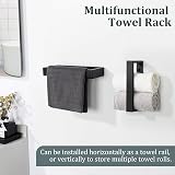 SAYAYO Hand Towel Holder Wall Mounted Black 20CM SUS304 Stainless Steel view 5