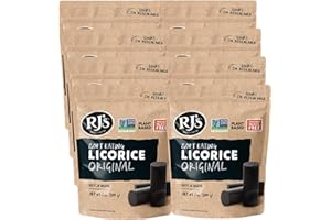 RJ'S LICORICE RJ's Soft Australian Licorice, Original Black Flavor, Resealable Bag, 7 Ounce (8-Pack) | Non-GMO, No Palm Oil, Plant Based | Soft & Chewy Licorice Candy, Made in Australia