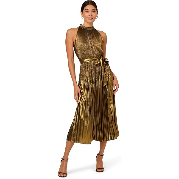Evening Gown Adrianna Papell Papell Studio Women's Beaded Flutter-Sleeve  Blouson Gown