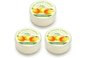 One Fur All Pet House Mini Candle - Fresh Citrus 3 Pack - Pet Odor Eliminator Mini Candle - Natural Wax Candle - Mini Candle Set - Pet-Friendly Non-Toxic Scented Candle