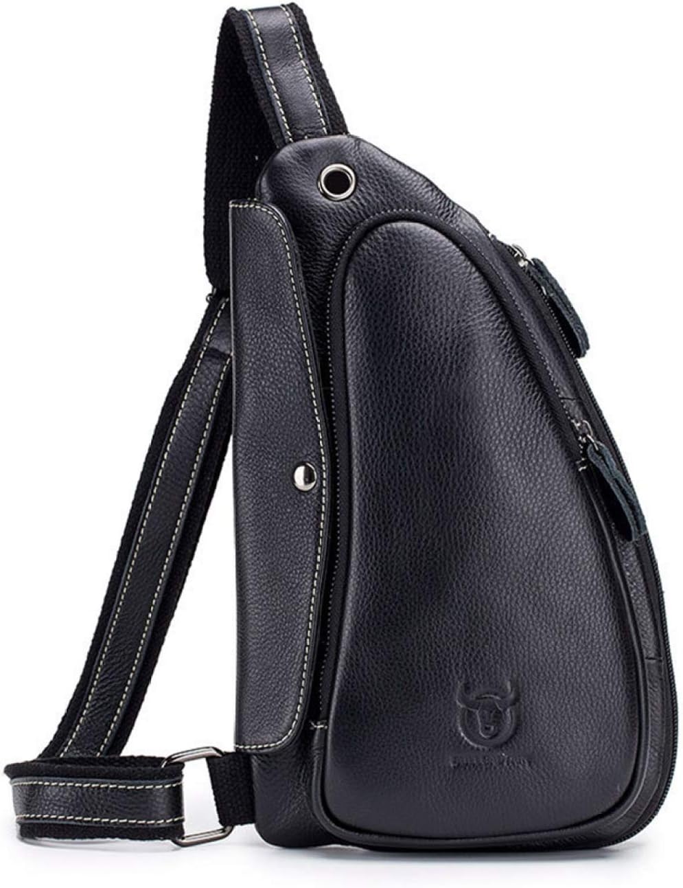 Moiraurs unexceptionable Bullcaptain Crossbody Bag For Men Messenger Leather Chest Bag Casual Shoulder Strap Pack Fashion