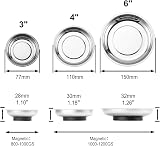 CASOMAN 3-Piece Round Magnetic Tray Set 3" 4" 6" Stainless Steel Parts Holder view 3