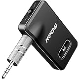Mpow Bluetooth Adapter with 1 Second Turn On/Off Button, Bluetooth Receiver for 15 Hours Hands-Free Calls and Hi-Fi Music, Quick Charging Bluetooth Aux Adapter(CSR 4.1, Dual Link, Voice Assistant)