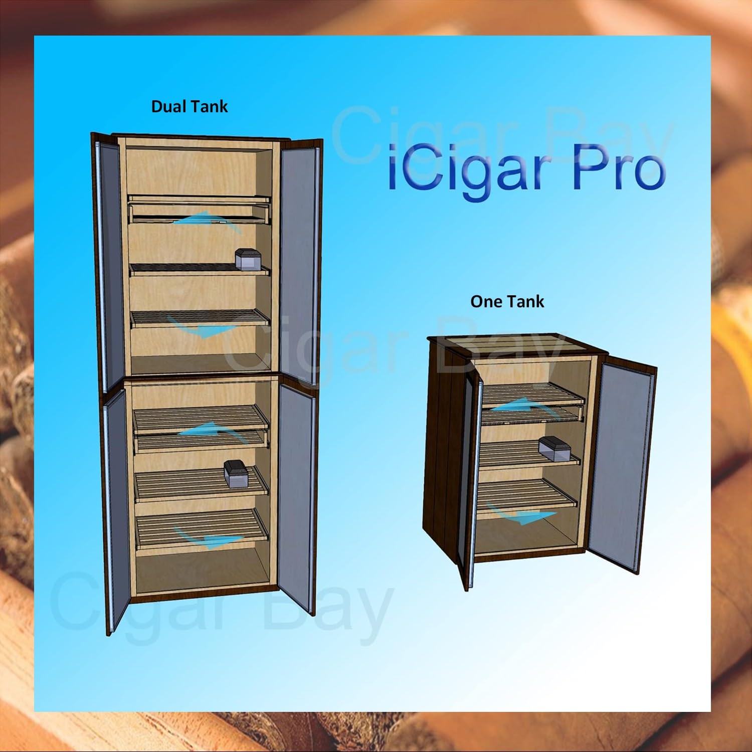 Le Veil Cigar Electronic iCigar Pro Humidifier System for Wooden Humidor Cabinet