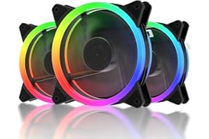 upHere 120mm RGB Case Fan Fan,Quiet Edition High Airflow LED Case Fan for PC Cases-3 Pack,RGB123-3