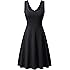 FENSACE Women's Sleeveless Scoop Neck Summer Beach Midi A Line Tank Dress
