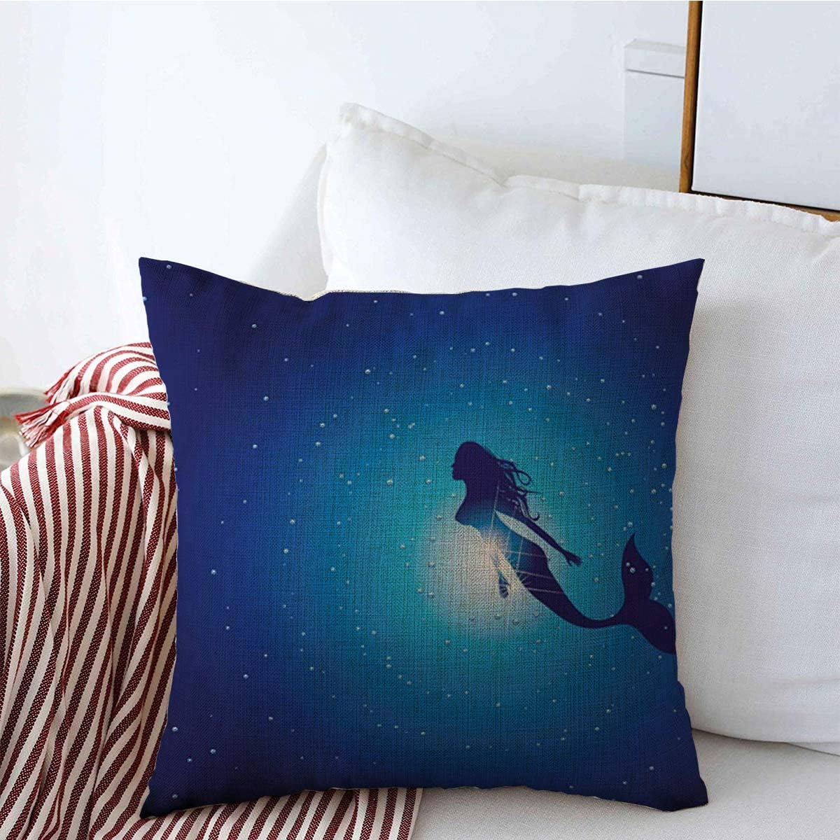 Decorative Throw Pillow Cover Long Blue