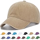 YEANIY Vintage Washed Cotton Plain Baseball Caps Adjustable Unstructured Soft Blank Casual Dad Ball Hats for Men Women