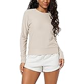 ODODOS Women's Long Sleeve Crewneck Tee - Ultra-Soft odSTRATUM Tech Performance T-Shirts UPF 50+ Daily Pullover Tops