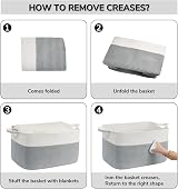 TIMEYARD Large Storage Basket 65L Grey Cotton Rope 55x38x30 cm Toy Towels view 7