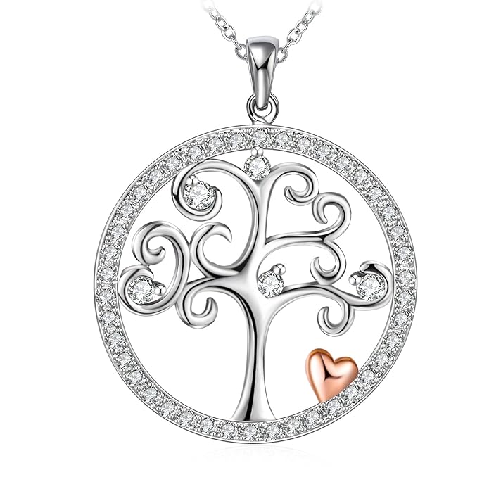 title=Collana, J.Rosée in Argento 925 "Albero della Vita" con 5A Zirconi Regalo per la