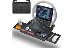 AUEOTUAR Steering Wheel Tray, Car Food Tray, Car Desk for Laptop, Multipurpose Car Table for Eating & Work, Adjustable Car Tr