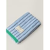 WENSHUO Tranquil Bluejay-Striped Pure Cotton Hand Towel,100% Combed Cotton,Luxury Towel,Super Absorbent(Pack of 1) (29.53" L × 13.39" W)