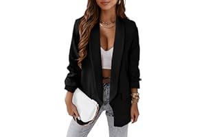 PRETTYGARDEN Womens Casual Blazer 2025 Spring Fall Fashion Long Sleeve Open Front Work Office Suit Jackets