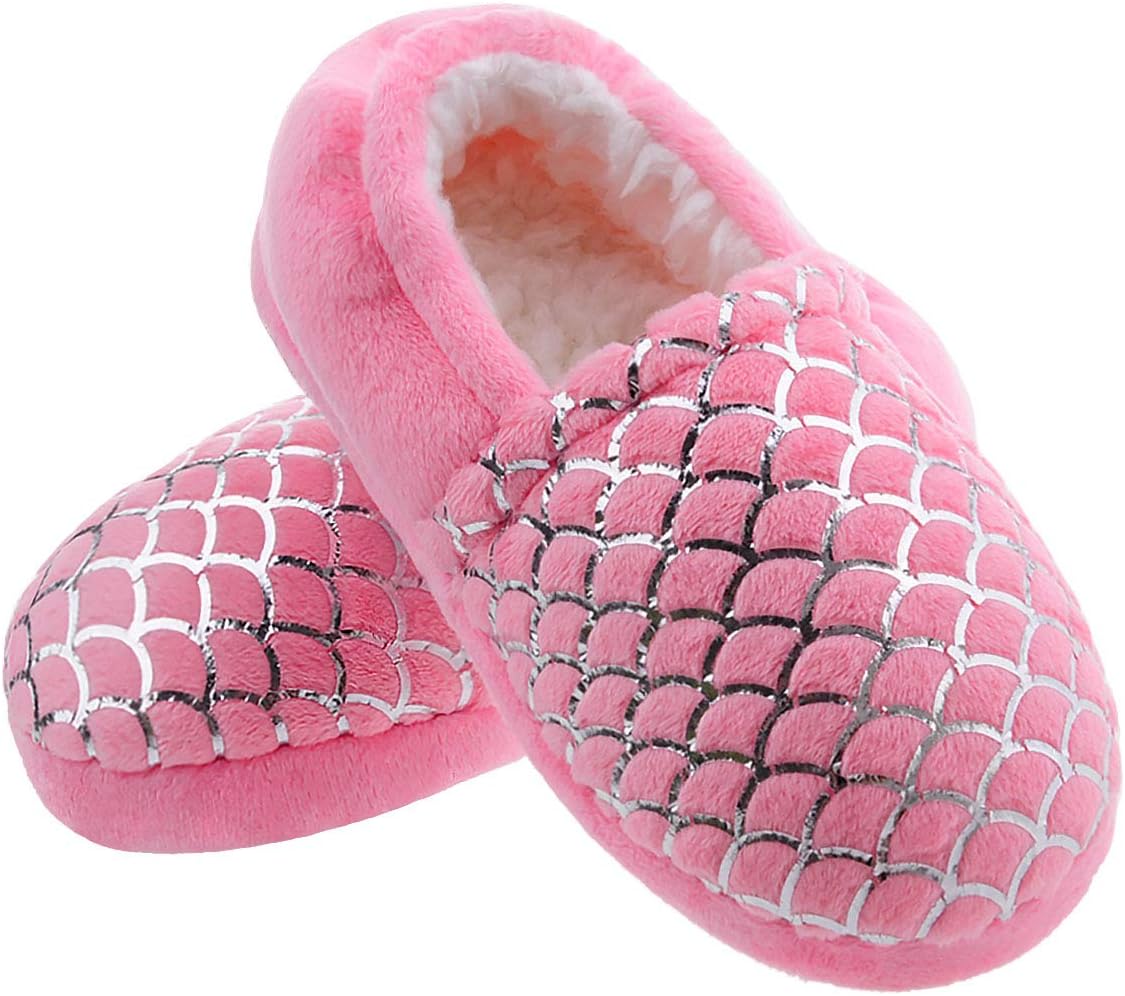 MIXIN Kids Slippers for Girls Boys AntiSlip Memory Foam Slippers with