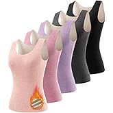 ATTIQOZI Women's Fleece Lined Thermals Underwear Tops Base Layer Tank Top Vest for Cold Weather 4,5Pairs