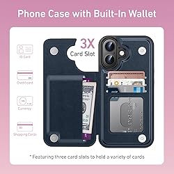 Goodon for iPhone 16 Plus Case Wallet - Flip Folio