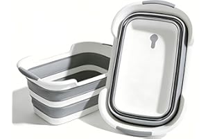 Collapsible Laundry Basket& Dog Bath Tub - Portable Plastic Pet Washing Station for Grooming/Bathing, Space-Saving Laundry Ba