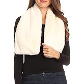 Sakkas Malen Long Rectangle Faux Fur Warm Soft Furry Wrap Around Loophole Scarf