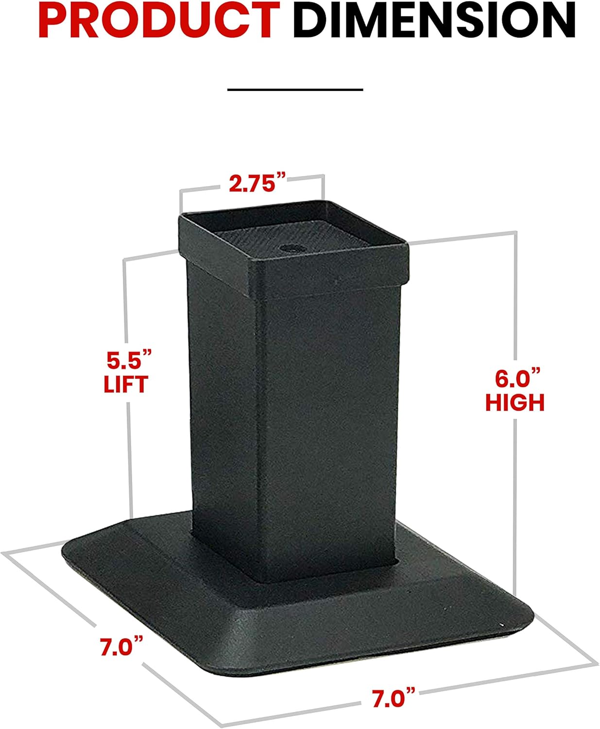 iPrimio Aluminum Bed Riser - 5.5 Inch Lift. Supports Over 9,000 pounds Per Leg, or 36,000 pounds. Safest and Sturdiest Couch, Bed, Desk Lift. Won't Scratch Floors. (4 Pack): Home & Kitchen