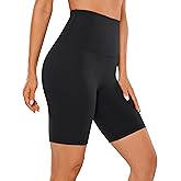 CRZ YOGA Women's Butterluxe Super High Waisted Biker Shorts 8 Inches - Over Belly Lounge Workout Yoga